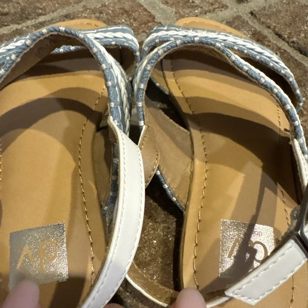 Girls DV Dolce Vita Clovar Blue‎ Strappy Denim Braided Sandals Size 2Y #0021